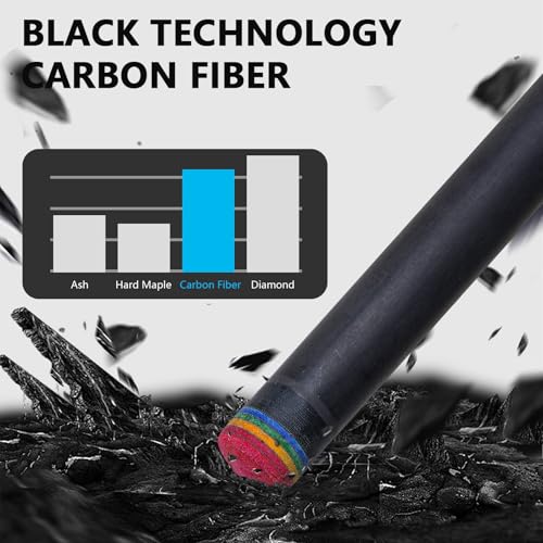 Carbon Fiber Pool Cue Stick 12.5mm Low Deflection Full Carbon Technology Pool Stick for Adults Professional Billiard Cue with Uni-loc Pin Joint - color: Blue