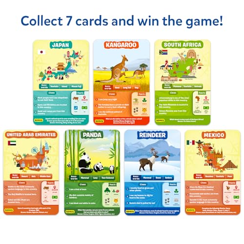 Skillmatics Guess in 10 Animals & Countries Combo, Perfect for Boys, Girls, Kids & Families Who Love Card Games, Educational Toys, Travel Games, Trivia, Gifts for Ages 6, 7, 8, 9, 10 & Up - style: Animals & Countries Combo