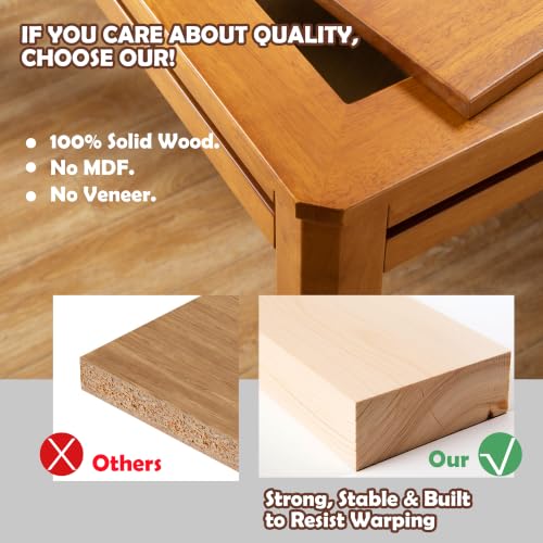 Solid Wood Board Game Table with Removable Table Top for 4–6 Players,Gaming Table and Dining Includes Play Mat and Detachable Cup Holders with 55" x 31" Play Area (Oak) - color: Oak