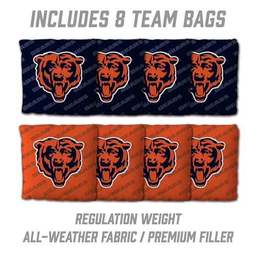 YouTheFan NFL 2' x 4' Slogan Series Professional Wood Cornhole Game with Logo Bags - color: Chicago Bears