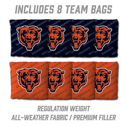 YouTheFan NFL 2' x 4' Slogan Series Professional Wood Cornhole Game with Logo Bags - color: Chicago Bears