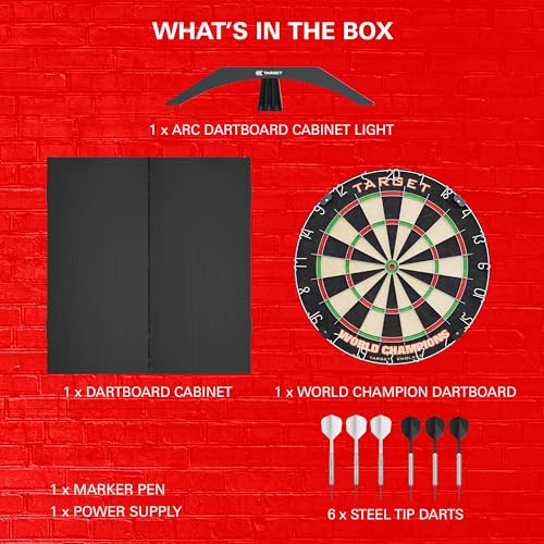 Target Darts Arc Dartboard Lighting System Home Cabinet Set