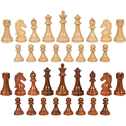 Nero High Polymer Extra Heavy Weighted Chess Pieces with 4.25 Inch King and Extra Queens, Pieces Only, No Board