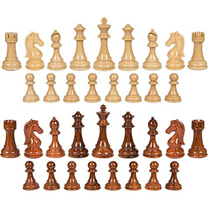 Nero High Polymer Extra Heavy Weighted Chess Pieces with 4.25 Inch King and Extra Queens, Pieces Only, No Board