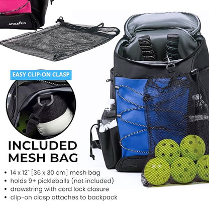 Athletico 35L Pickleball Backpack - Pickleball Bags for Men or Women Includes Pickleball Ball Holder - color: Black