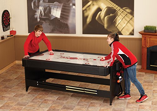 Fat Cat Original 2-in-1 7 Foot Pockey Multi Game Table, Air Hockey and Billiard Table Combo with 80 CFM Motor, Includes Accessories