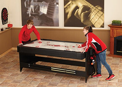 Fat Cat Original 2-in-1 7 Foot Pockey Multi Game Table, Air Hockey and Billiard Table Combo with 80 CFM Motor, Includes Accessories