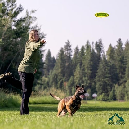 Playology HOUND2O Dog Toys | Reflective Flyer Toy Frisbee for Dogs | Green Outdoor Dog Toy for Fetch - color: Green