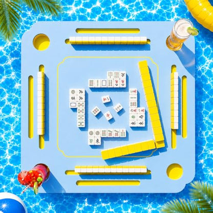 Floating Mahjong Table for Pool, EVA Foam Waterproof Pool Mahjong Table Floating Game Table for Swimming Pool, Hot Tub, Double-Sided Mahjong Domino & Card Games for Adults