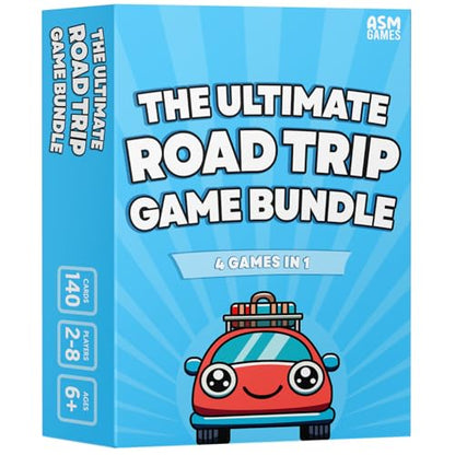The Ultimate Road Trip Game Bundle, a 4-in-1 Travel Game and Car Game for Kids and Adults, Filled with Must-Have Road Activities