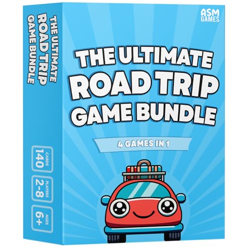 The Ultimate Road Trip Game Bundle, a 4-in-1 Travel Game and Car Game for Kids and Adults, Filled with Must-Have Road Activities