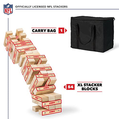 Wild Sports NFL Giant Stacking Wooden Blocks – Tumbling Tower Classic Family Game Stacks – Great Gift for Any Football Fan! - color: Kansas City Chiefs