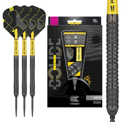 Target Darts Bolide Void 90% Tungsten Dart Set, Steel Tip Swiss Point Darts | 21G/22G/23G/24G/25G/25G | Professional Darts Sets, Black Darts, Swiss Point Tool Included - size: 23G, style: Barrel 04