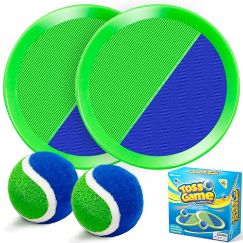 2 Packs Catch Ball Game Set, Outdoor Toys for Ages 3 4 5 6 7 8-12 Year Old Boy Girl, Summer Pool Beach Yard Backyard Camping Sports Play Toy Games for Toddlers Teens Adults Family Game, Birthday Gifts - style: 2 Paddles 2 Balls
