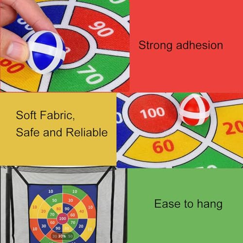 Trampoline Dart Board Game - Sticky Ball Target Toy Set | Trampoline Sticky Ball Game | Throwing Dartboard | Sports Fun Party Toys for Kids Adults Backyard Indoor Outdoor Party Neighborhood