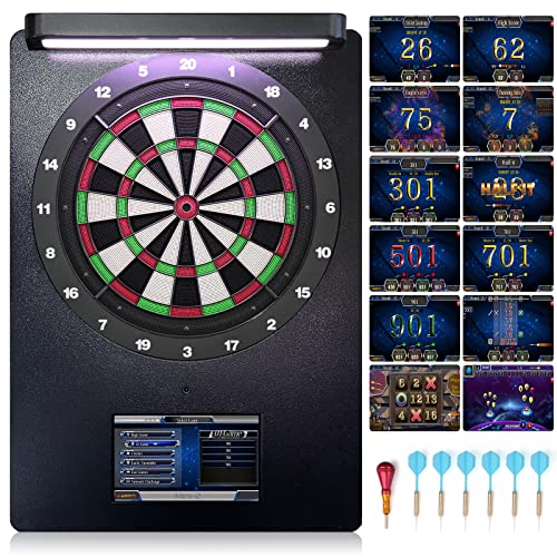 M2 Electronic Dart Machine Online Soft Tip Dartboard for Adults | 15.5"Highgrade Nylon Target,11.6"Touch Screen,Fast Automatic Scoring,17 Games,Network Battle Ranking，For Bar Man Cave