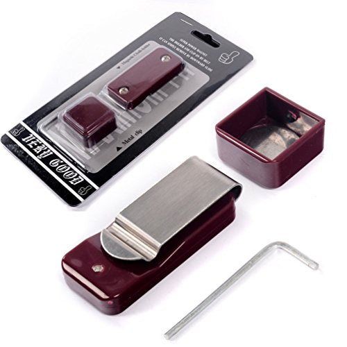 CUESOUL Billiards Magnetic Pool Cue Chalk Holder for Billiard Belt Clip - color: Red