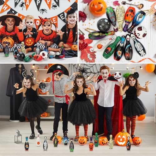 Halloween Games Bowling Set for Kids Party Supplies, Pins and Balls for Family Indoor Outdoor Games, Party Favors - style: Style A