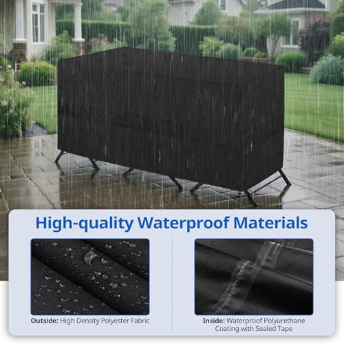 SunPatio Bistro Set Cover Waterproof, Outdoor Patio 3 Pieces Furniture Set Table and Chairs Cover with Air Vent, UV & Rip & Fade Resistant, All Weather Protection, 65"W x 28"D x 30"H, Black - size: 65”W x 28”D x 30”H