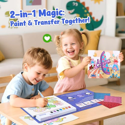 JoyCat Paint with Water Coloring Books, Art & Craft Activity, No Mess Art for Kids Ages 4-8, Craft Kits & Supplies, DIY Creative Activity, Gifts for Girls & Boys (Dinosaurs) - style: Dinosaurs