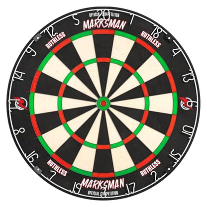 Ruthless | Marksman Dart Board | Professional Level Ultra Thin Wire Sisal Dartboard for Steel Tip Darts (DB072)