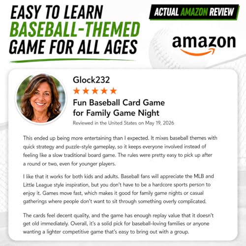 Card Game – Fast-Paced Puzzle & Strategy Baseball Game for Kids, Teens & Adults | 2–4 Players or Team Play | Ages 7+ | Little League to MLB-Inspired Sports Family Game Night Fun