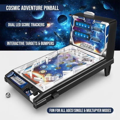 Mini Arcade Pinball for Family Kids, Classic Fun Tabletop Game, Electronic Pinball Game with Lights & Sounds, Nostalgia Ball Shooting Arcade Machine