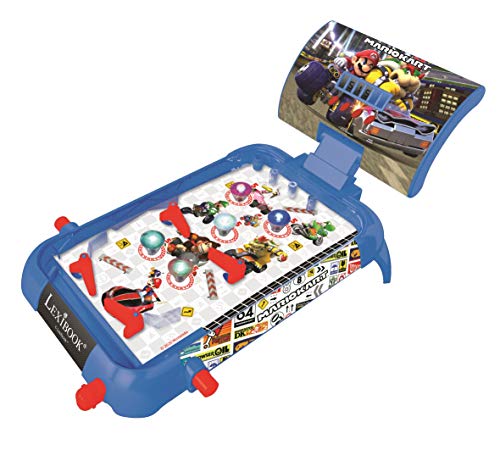 LEXiBOOK Nintendo Mario Kart Table Electronic Pinball, Action and Reflex Game for Children and familiy, LCD Screen, Light and Sound Effects, Blue/red, JG610NI - style: Super Mario