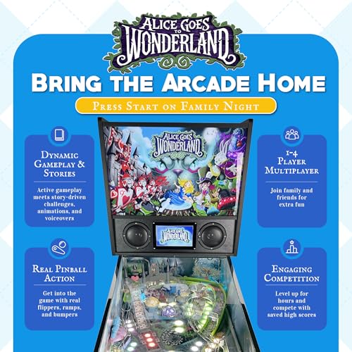 Alice Goes to Wonderland Pinball Machine with LED Lighting
