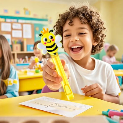 Winrayk Bee Party Favors, 24Pcs Bee Themed Mini Bubble Wands for Kids Bubbles Bulk with Detachable Topper (6 Styles & Colors), Birthday Gift Easter Goody Bag Stuffer Classroom Prizes Honey Party Favor - style: Bee