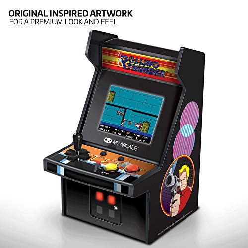 My Arcade Micro Player Mini Arcade Machine: Rolling Thunder Video Game, Fully Playable, 6.75 Inch Collectible, Color Display, Speaker, Volume Buttons, Headphone Jack - Electronic Games - style: Rolling Thunder
