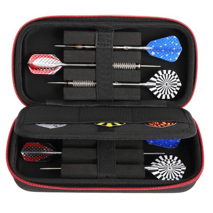 Dart Case - Premium EVA Material Holds 6 Steel/Soft Tip Dart Sets, Includes Dart Tip, Wings & Accessories Storage (Case Only)