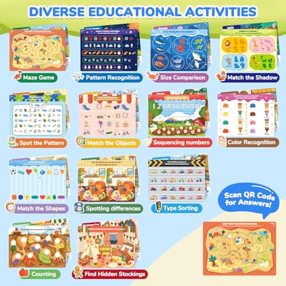 JoyCat Seek & Find Game Books - Preschool Learning Activity for Toddlers & Kids Ages 3-5, Travel Activities Toys for Road Trip Car Airplane, Busy Book, Birthday Gifts for Girls and Boys Ages 4-8 - style: 2. Seek & Find