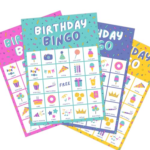 Markt Birthday Party Games for Kids, Birthday Bingo Game, Kids Party Games, Kid Bingo Game Decorations, Activities and Supplies for Girls or Boys (Multi-Color Pack) - color: Multicolor