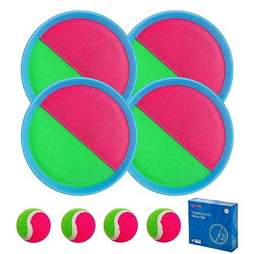 Toss and Catch Ball Game Toys for Kids Ages 4-8, Catch Paddle Toss-Upgraded Version Ball Sports Games for Boys Girls Christmas Birthday Gifts - color: Blue-4 Paddles