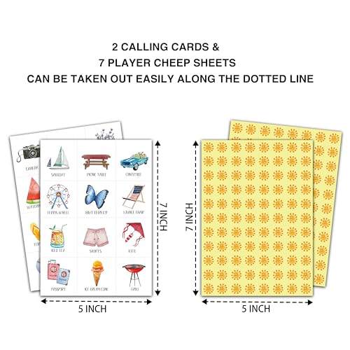 Summer Bingo Cards, Hawaiian Bingo Games for 24 Players, Summer Games for Family Friends Large Group Activities, Tropical Summer Party Favors Supplies Decorations(20) - style: Summer