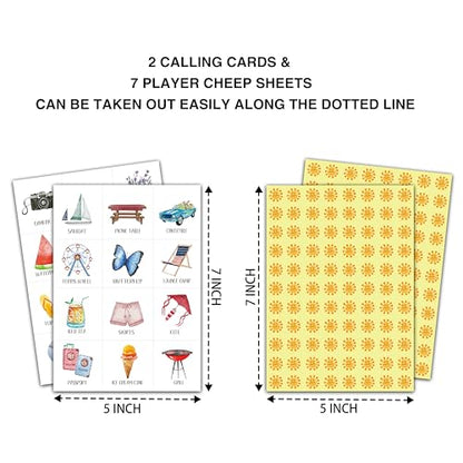 Summer Bingo Cards, Hawaiian Bingo Games for 24 Players, Summer Games for Family Friends Large Group Activities, Tropical Summer Party Favors Supplies Decorations(20) - style: Summer