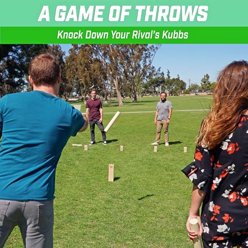GoSports Kubb Yard Game Set - Choose Regulation or Backyard - Kuub Viking Chess Outdoor Game - style: Backyard Size