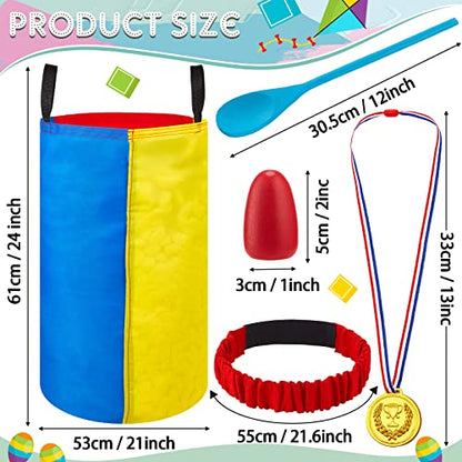 Yunsailing 40 Pieces Potato Sack Race Bags Large Bags Lawn Outdoor Games Party Games for Kids School Adults Family Backyard Party Birthday Outside Egg Spoon Race Easter - color: Rainbow