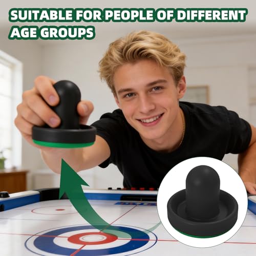 4 Set Air Hockey Pucks and Paddles Air Hockey Strikers Pushers Air Hockey Table Replacement Accessories with 2 Sets of 76mm Push Handles and 2 Sets of 96mm Push Handles, All Containing 64mm Balls