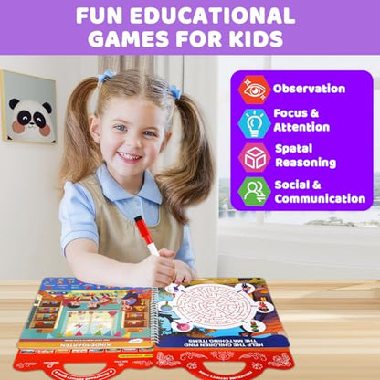 Search and Find Activity Book for Kids Ages 3-5, Preschool Learning Activities, Toddler Toys Travel Games, Kids Busy Book for Car Airplane Road Trip Essentials, Perfect Easter Christmas Birthday Gift - color: Orange