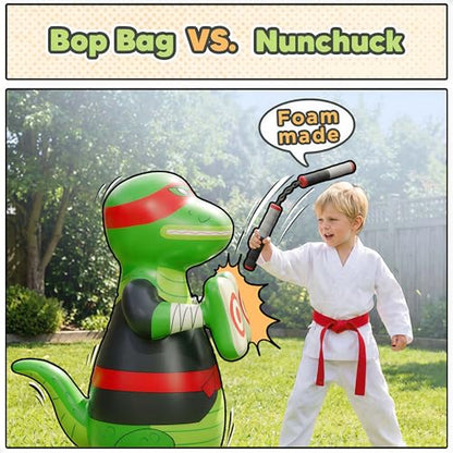 iPlay, iLearn Inflatable Punching Bag for Kids, Toddler 49" Blow up Boxing Bop Bag Toys, Training Bopper W/Ball Toss Game, Indoor Outdoor Fun Sports Activity, Birthday Gift 3 4 5 6 7 8-12 Yr Child Boy
