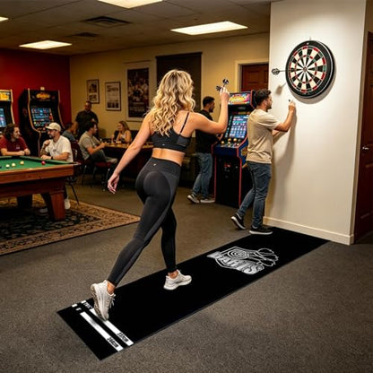 Genérico Darts Mat | 300 x 34 cm with Rubber Throwing Line | Darts Tip Protection Mat - Home, Rest Room, Indoor, Basement, Training, Game, Tournament - color: Mat 12