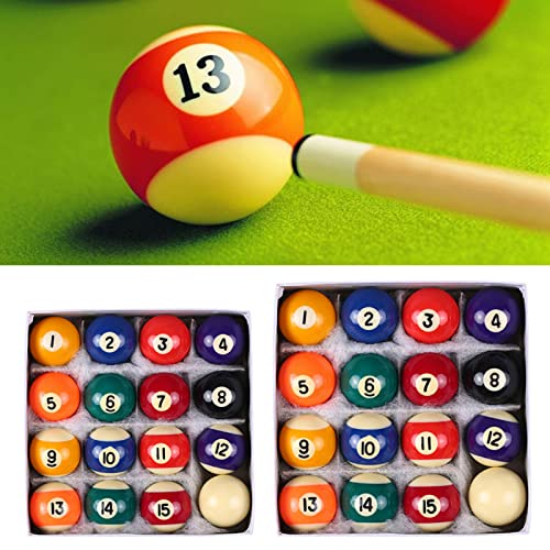 Rulbelok 16Pcs/Pack Pool Ball Polyester Resin 25MM/32MM/38MM Children Billiards Table Set Kid Pool Ball Complete Set Billiard Set Pool Ball Replacement Kids Billiards Cue Pool