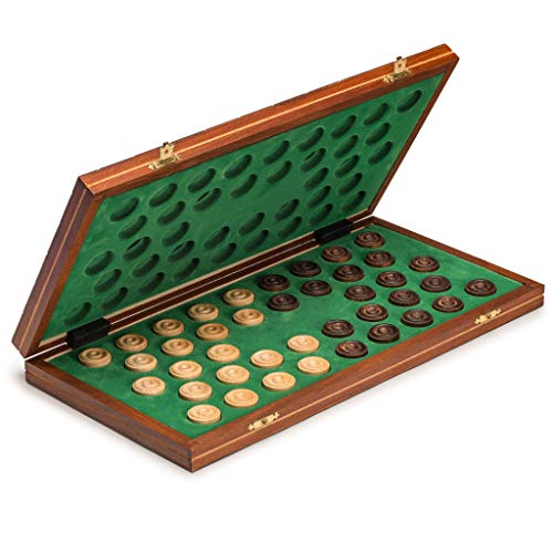 Checkers Set in Folding Wooden Case - 100 Playing Field - 15-1/2''