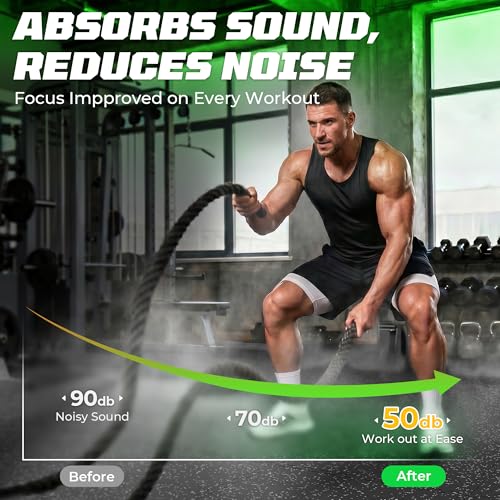PRAISUN 0.56" Rubber Top Gym Flooring, Heavy Duty Interlocking Gym Mats for Home Gym, Non-Slip Workout Mat, 24 x 24in Large Gym Floor Mat, Protect Floors from Weights & Equipment, 96 Sq Ft, Black/Grey - size: 24 Tiles (96 Sq Ft)
