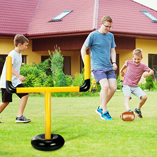 Zhanmai Inflatable Jumbo Football Set Inflatable Football Goal Post with Beach Ball Target Goal Post Ball or Outdoor Sport Summer Beach Pool Party Games Accessories for Practice and Fun