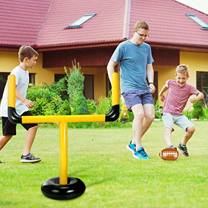 Zhanmai Inflatable Jumbo Football Set Inflatable Football Goal Post with Beach Ball Target Goal Post Ball or Outdoor Sport Summer Beach Pool Party Games Accessories for Practice and Fun