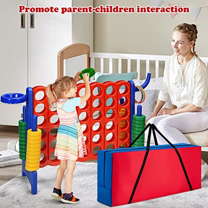 HONEY JOY Giant 4-in-a Row Carry and Storage Bag, Large & Sturdy Carrying Bag for Jumbo 4-to-Score Giant Game Set, Life Size Yard Game Storage Case (Game Set Not Included)