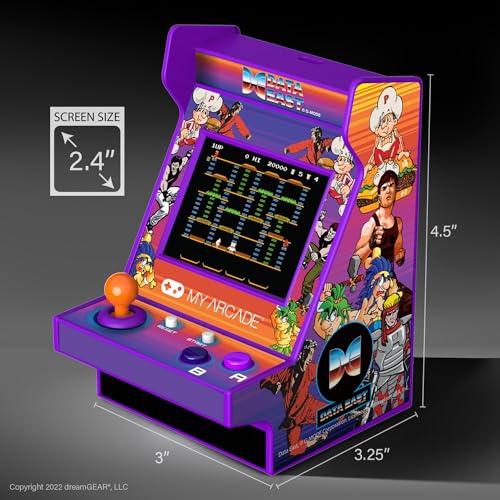 MY ARCADE Data East Hits Nano Player - 4.5" Portable Mini Arcade Machine with 208 Retro Games, 2.4" Color Display - style: Data East